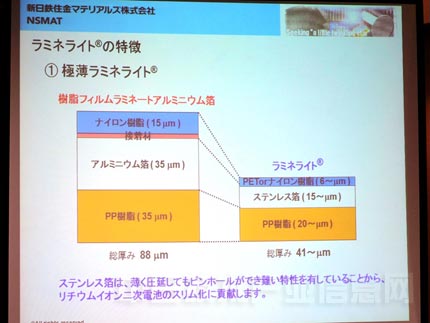更薄的鋰電池外裝和集電體用不銹鋼箔推出