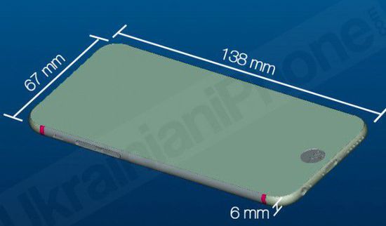 蘋果iPhone6工業渲染圖曝光 全鋁機身厚度僅6毫米