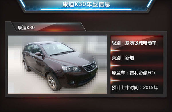 吉利帝豪A級(jí)車-換標(biāo)康迪 打造純電動(dòng)車