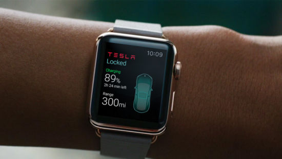 特斯拉Apple Watch應(yīng)用亮相，可控制車鎖空調(diào)