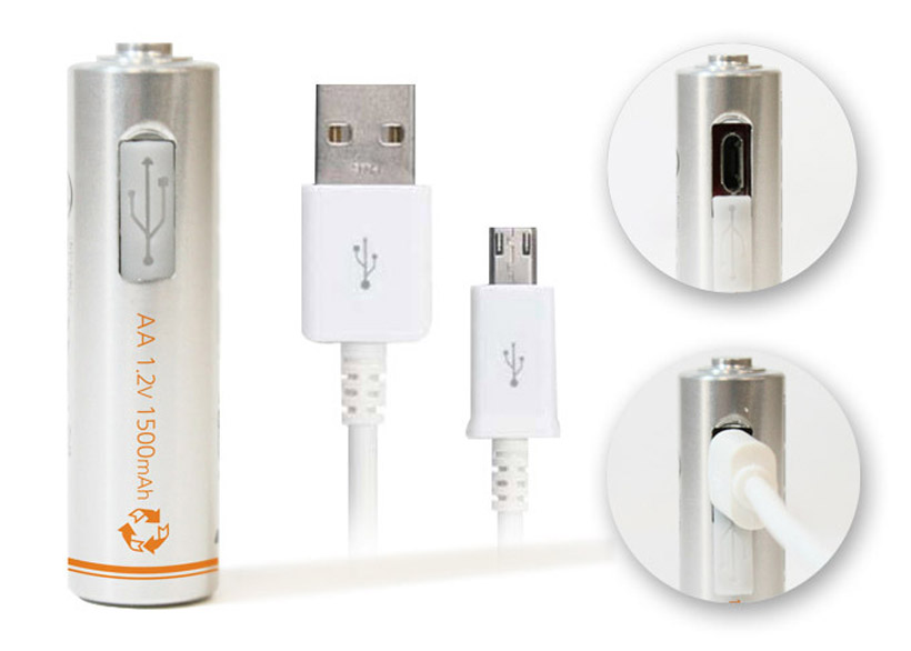 USB充電創意AA電池  不帶充電器也能給手機充電