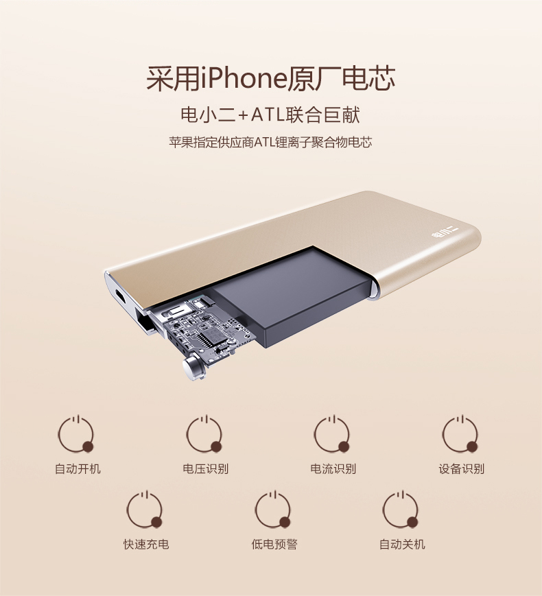 玫瑰金華麗來襲 電小二iPhone專用充電寶上市！