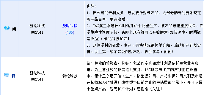 新綸科技：預計TAC膜涂布三季度試產