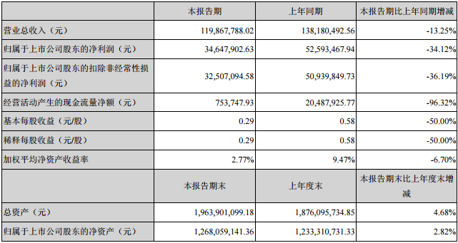 星源材質主要會計數據和財務指標