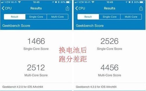GeekBench4跑分顯示,舊iPhone更換電池即可重新起飛 GeekBench4跑分顯示,舊iPhone更換電池即可重新起飛