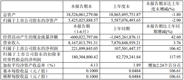 智慧能源主要財務數據