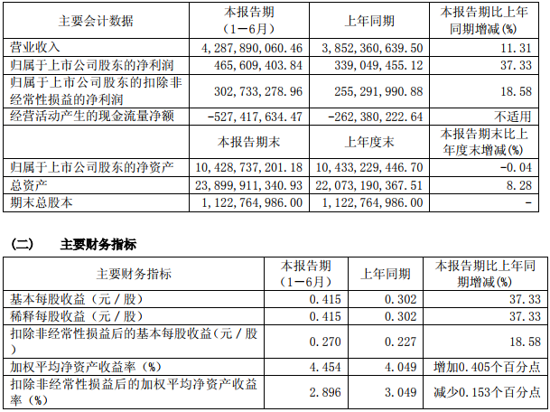 杉杉股份主要會計數(shù)據(jù)和財務指標