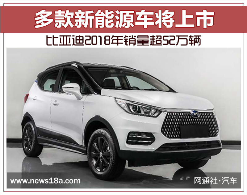 比亞迪2018年銷量超52萬(wàn)輛 多款新能源車將上市