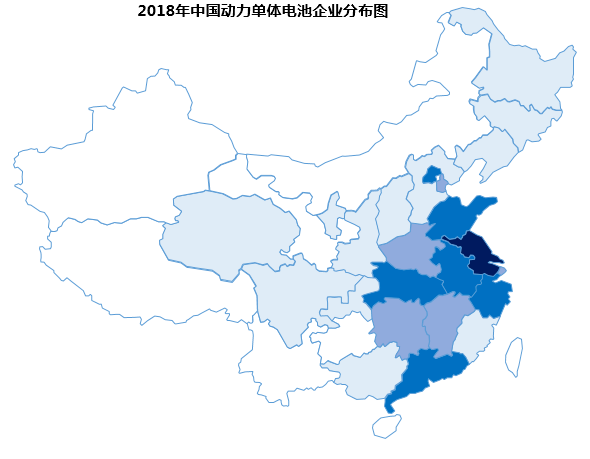 中國動力電池與消費類電池企業分布圖