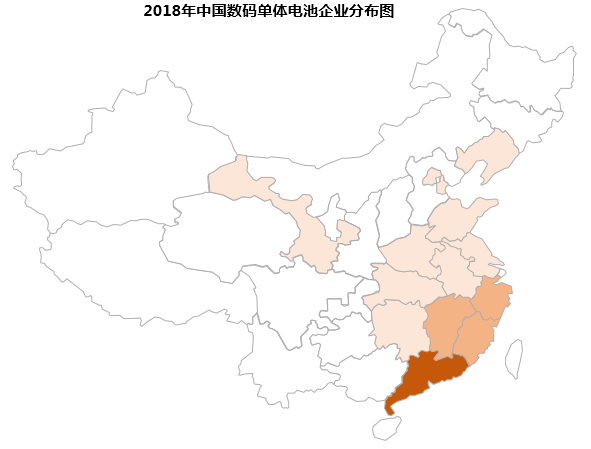 中國動力電池與消費類電池企業分布圖