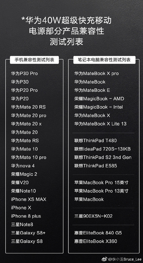 華為40W超級(jí)快充移動(dòng)電源