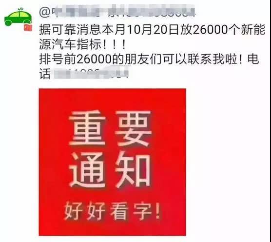 北京市交通委回應：“新增2.6萬個新能源指標”屬謠言