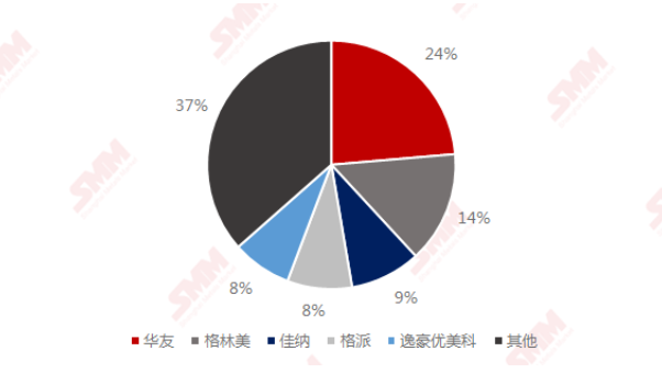 2020年中國(guó)硫酸鈷TOP5生產(chǎn)商市占率