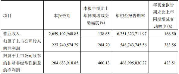 容百科技主要財(cái)務(wù)數(shù)據(jù)（單位：元；幣種：人民幣）