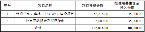 *ST達志2021年定增募資使用計劃（單位/萬元）