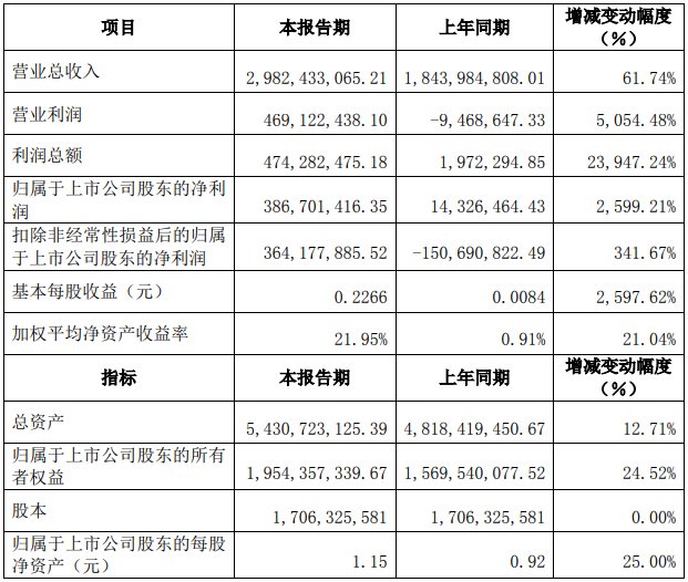 江特電機(jī)2021年度主要財務(wù)數(shù)據(jù)和指標(biāo)（單位：元）