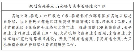 規(guī)劃實施要點5：公路與城市道路建設(shè)工程