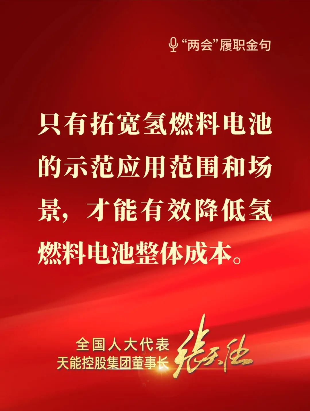 全國人大代表，天能控股集團(tuán)董事長張?zhí)烊? style=
