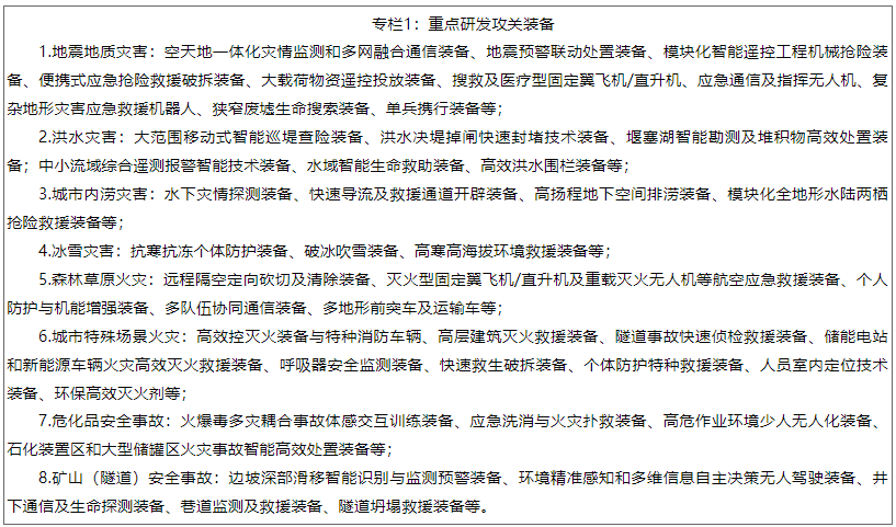 專(zhuān)欄1：重點(diǎn)研發(fā)攻關(guān)裝備