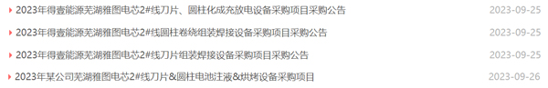 通線！設(shè)備采購(gòu)！奇瑞安徽蕪湖、銅陵動(dòng)力電池項(xiàng)目又有新動(dòng)態(tài)