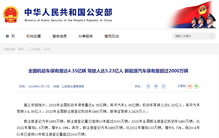 我國新能源汽車保有量達2041萬輛 在汽車總量中占比超6%