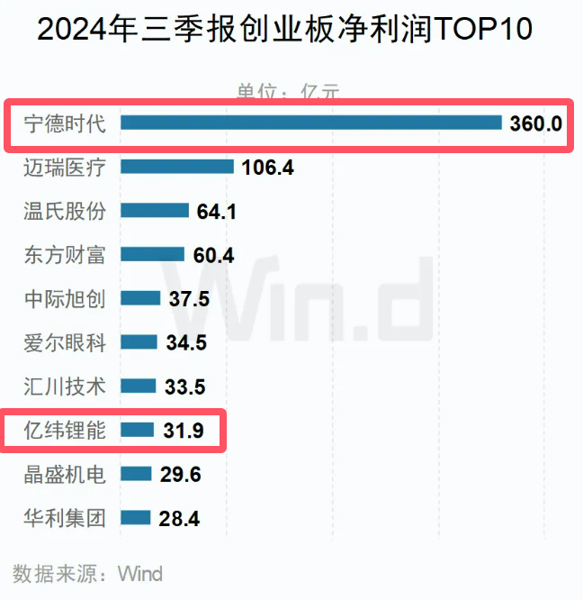 A股三季報(bào)創(chuàng)業(yè)板凈利潤(rùn)TOP10